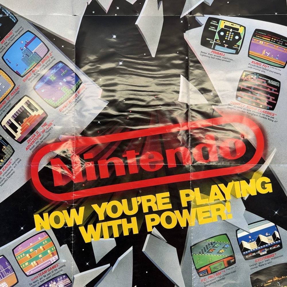 1989 Nintendo Now You're Playing With Power Poster 15-1/2" x 11-3/4" - Picture 3 of 12
